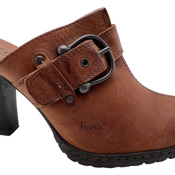BOC Born Women Clog Size 8 Mule Heeled Distressed Brown BC2439 EUC - Picture 6 of 10